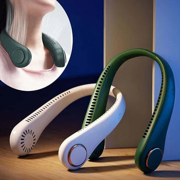 Stay Cool Anywhere with the Portable Bladeless Hanging Rechargeable Neck Fan ❄️
