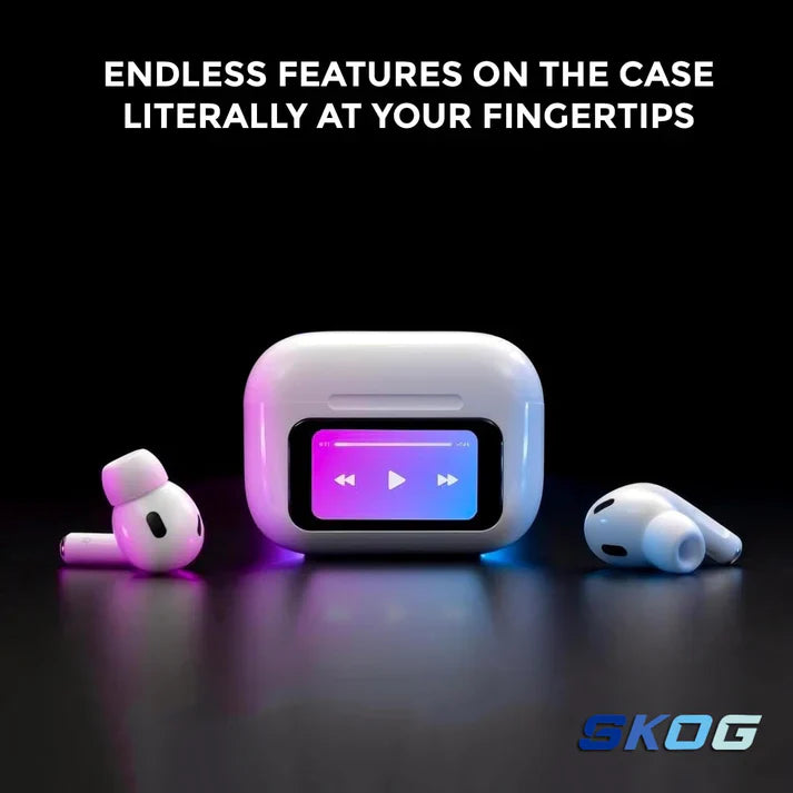 Smart Wireless Earbuds with LCD Touch Screen – Redefining Music on the Go 🎧
